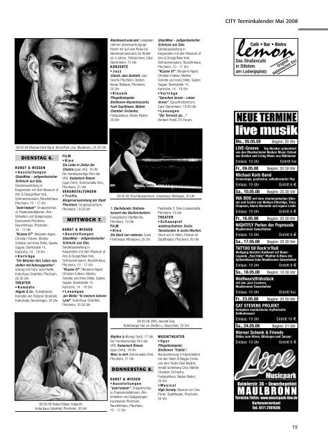 Europa Tour 2008 - CITY Stadtmagazin