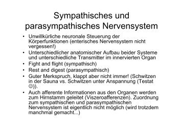 Sympathisches und parasympathisches Nervensystem