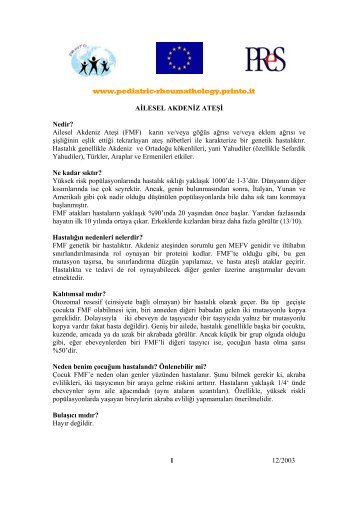 Ailesel Akdeniz AteÅi (FMF) - PRINTO