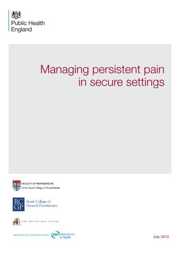 Managing persistent pain in secure settings - National Treatment ...