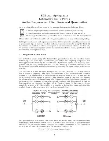 ELE 201, Spring 2013 Laboratory No. 5 Part 2 Audio Compression ...