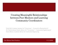 Creating Meaningful Relationships between Peer Mentors and ...