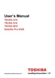 Tecra M10-A10-S10 Satellite Pro S300 User's ... - Toshiba Canada