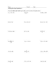 Solving One-Step Equations worksheet - The McNabbs