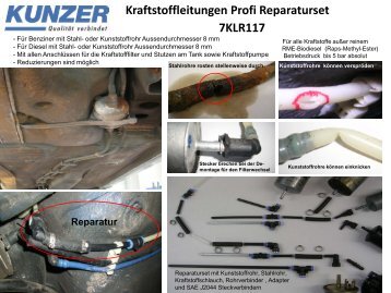 Kraftstoffleitungen Profi Reparaturset 7KLR117