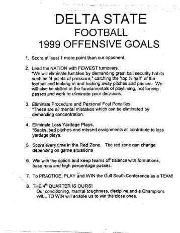 Delta State Statesman Flexbone Offense - 1999 - FootballXOs.com