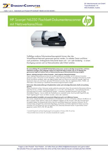 HP Scanjet N6350 Flachbett-Dokumentenscanner mit ...