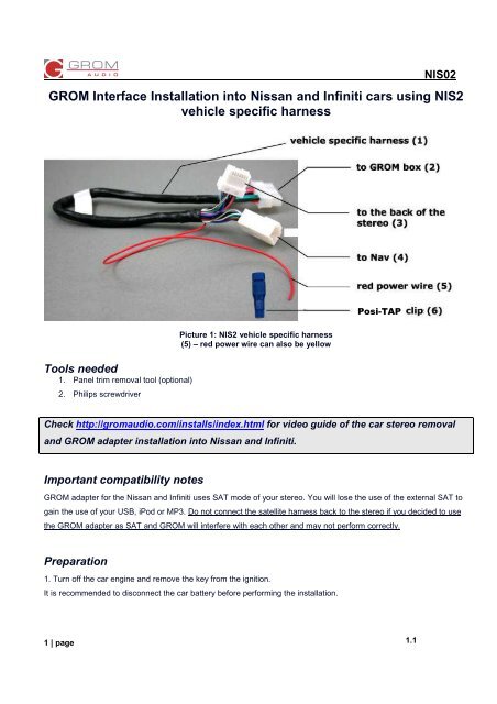 GROM Interface Installation into Nissan and Infiniti ... - Grom Audio