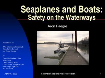 Seaplanes and Boats - Aron Faegre - International ... - C-SPA.org