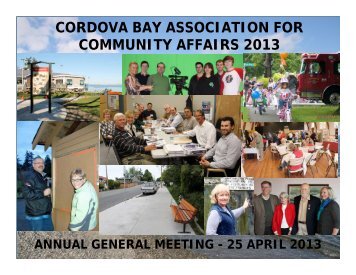 2013 AGM Presentation - Cordova Bay Association for Community ...