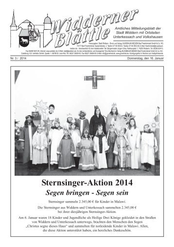 Sternsinger-Aktion 2014 - Stadt Widdern