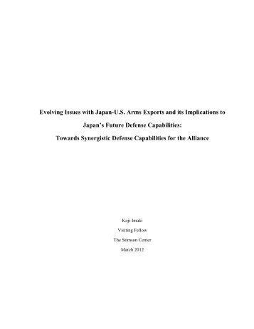 Evolving Issues with Japan-US Arms Exports and - The Stimson ...