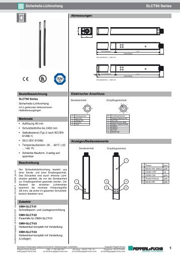 Sicherheits-Lichtvorhang SLCT90 Series 1 - Pepperl+Fuchs