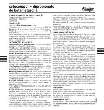 cetoconazol + dipropionato de betametasona - Medley