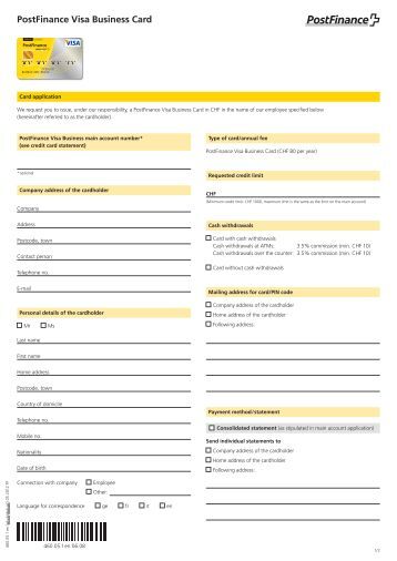 VisaVue Line Profile Sheet Visa Business Credit Card