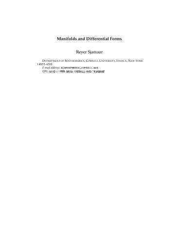 Manifolds and Differential Forms - Cornell Department of ...