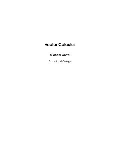 Michael Corral: Vector Calculus