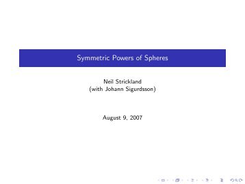 Symmetric Powers of Spheres - Neil Strickland