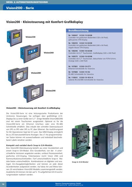 Unitronics Kompakt-SPS mit MMI - Spectra Computersysteme GmbH