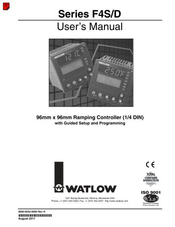 Series f4s/d 96mm x 96mm ramping controller - Watlow