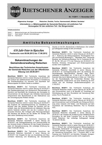 RIETSCHENER ANZEIGER - Gemeinde Rietschen