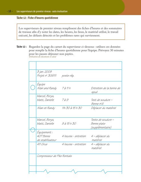 Compétences essentielles – Auto évaluation : Superviseurs de ...