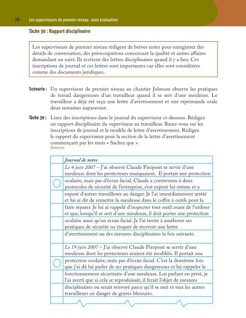 Compétences essentielles – Auto évaluation : Superviseurs de ...