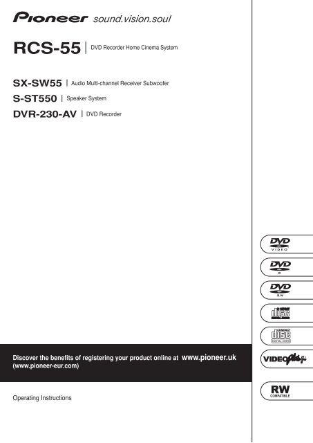 Pioneer RCS-55 User Guide Manual Download Pdf