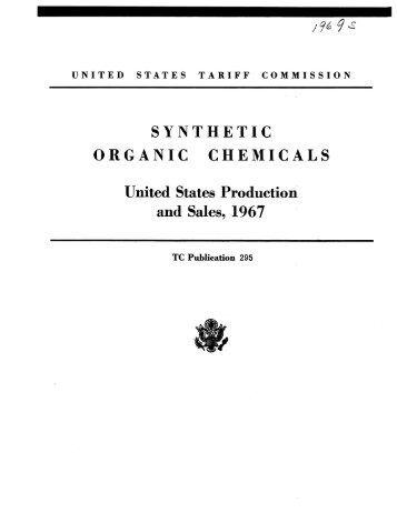SYNTHETIC ORGANIC CHEMICALS United States ... - USITC