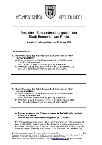 Amtsblatt 15 2008 - Emmerich