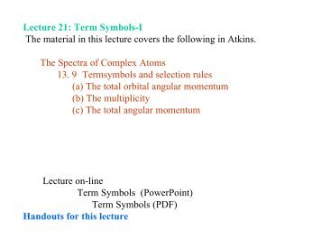 Term Symbol-I - Cobalt