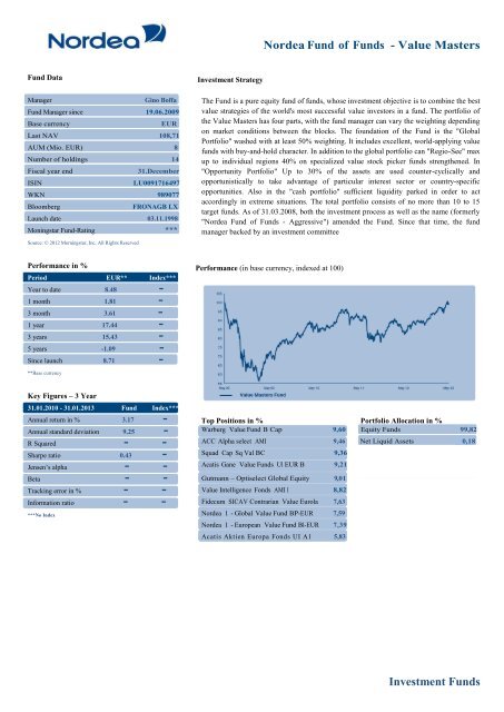 Nordea Fund of Funds Monthly Report - Nordea Bank Lietuva