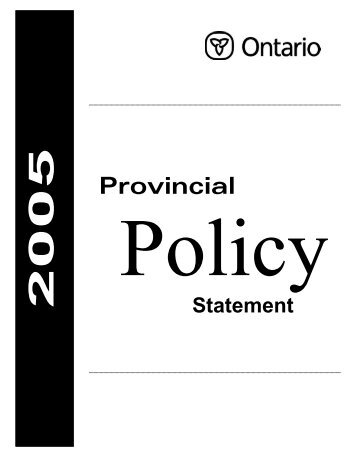 Provincial Policy Statement - Ministry of Municipal Affairs and Housing