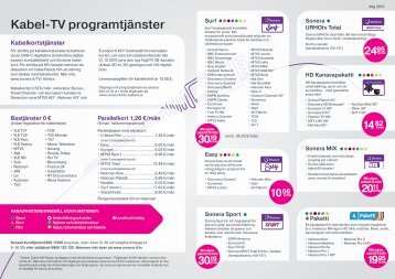 Kabel-TV programtjÃ¤nster - Sonera