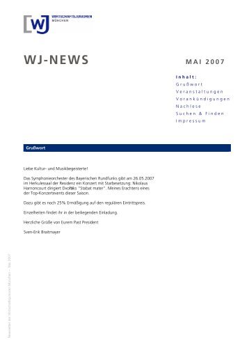 Newsletter der Wirtschaftsjunioren MÃƒÂ¼nchen