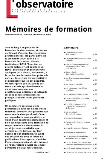 Mémoires 2000-2001 - Arald