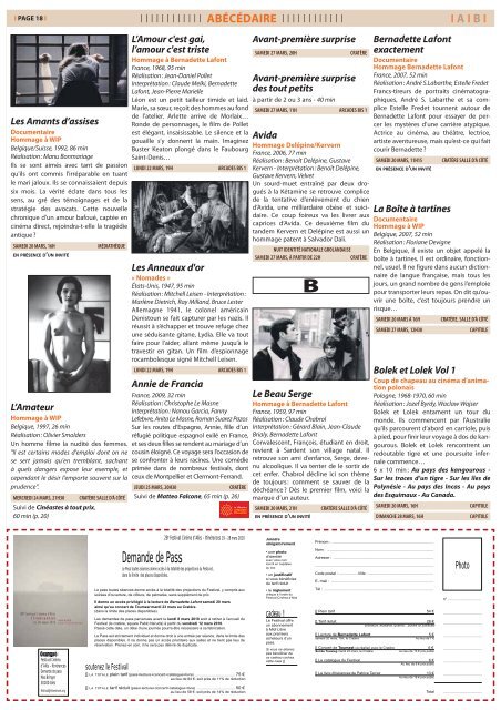 le Programme du 28Â° Festival CinÃ©ma d'AlÃ¨s itinÃ©rances 2010