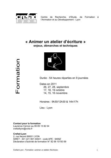 Animer un atelier d'écriture - Arald