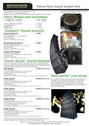 Dance Party Sound System Hire - Edwards Sound Lighting Audio ...