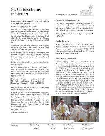 21.Ausgabe Infoblatt - St. Christophorus Percha