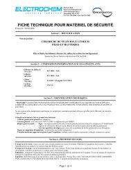 fiche technique pour matÃ©riel de sÃ©curitÃ© - Electrochem Solutions