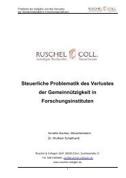 Steuerliche Problematik des Verlustes der Gemeinnützigkeit in - CiS