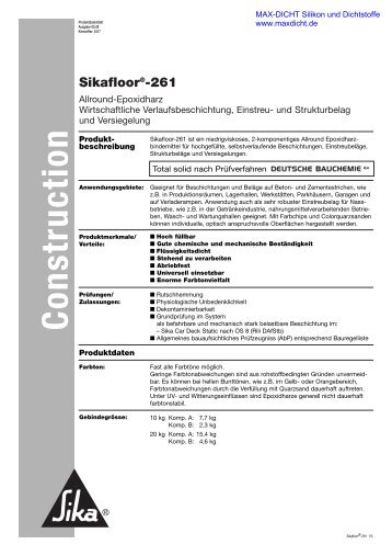 Technisches Datenblatt - MaxDicht Silikon und Dichtstoffe