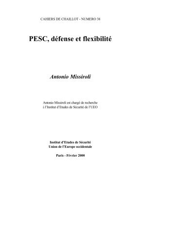 PESC, DEFENCE ET FLEXIBILITE - Peace Palace Library