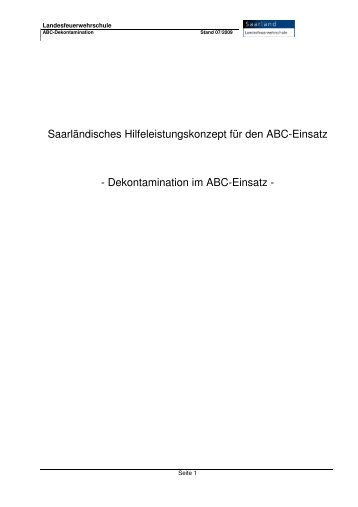 Dekontaminationskonzept - Feuerwehrschule des Saarlandes ...