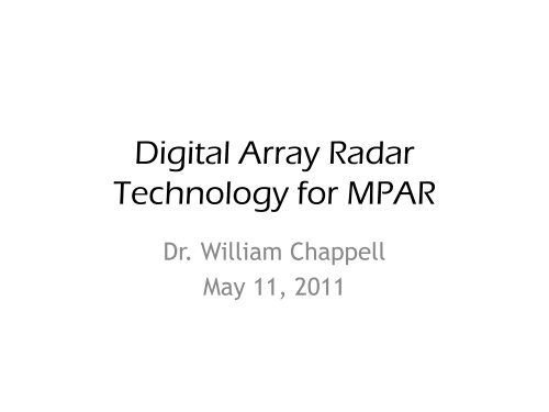 Digital Array Radar Technology for MPAR