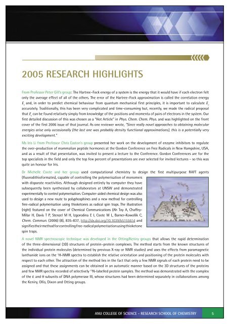 View 2005 Report - RSC - Australian National University