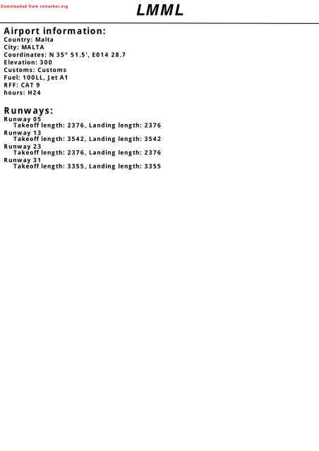 Lmml Airport Charts