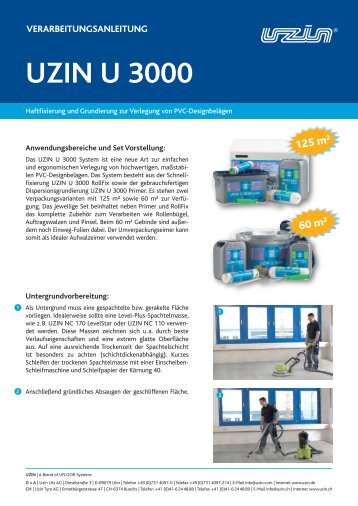 Verarbeitungsanleitung U 3000 - UZIN