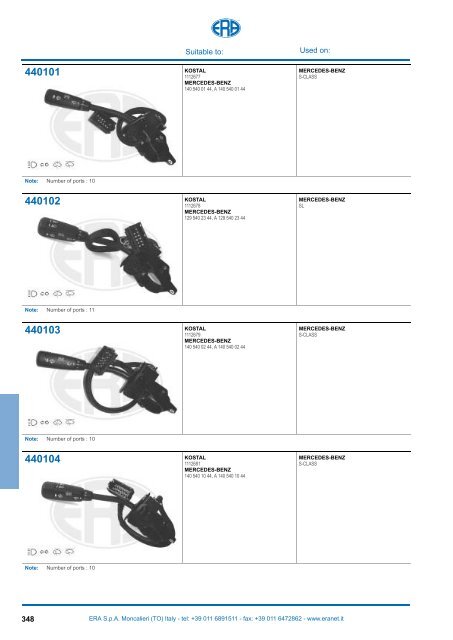 Catalogo Devioguidasgancio Steering column switches Commodos ...